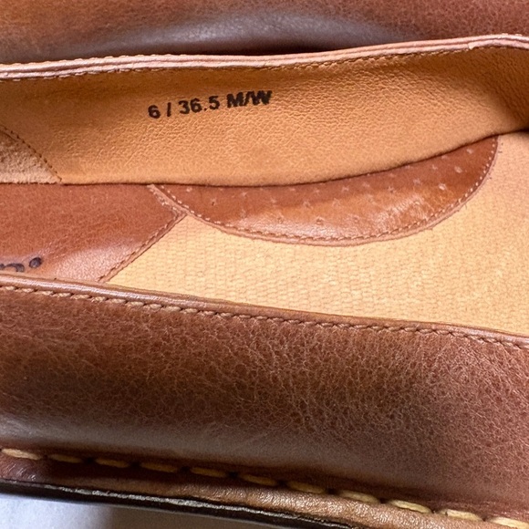 Born Square Toe Stitch Detail Genuine Leather Ballet Ballerina Flats - Picture 4 of 5